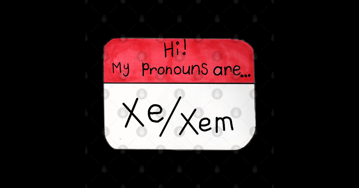 Hi my pronouns are Xe/Xem Pronouns Sticker TeePublic