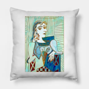 portrait cubism Pillow