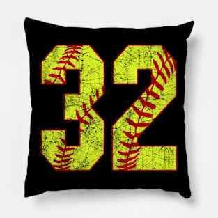 Fastpitch Softball Number 32 #32 Softball Shirt Jersey Uniform Favorite Player Biggest Fan Pillow