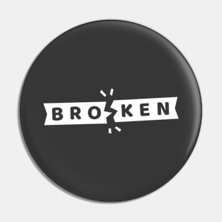 White Broken Label Pin