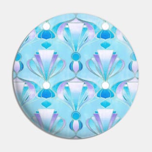 Blue, Purple & Silver Art Deco Pattern Pin