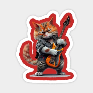 Funny Guitar Cat Rock Tee Funny Guitar Cat Rock Cat Magnet