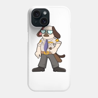 Dog as Police officer with Baton & Sunglasses Phone Case