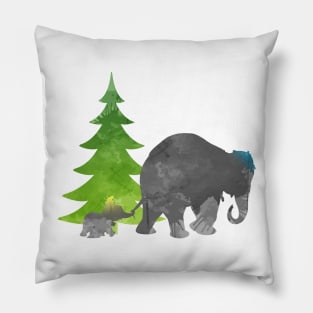 Christmas Elephants Inspired Silhouette Pillow