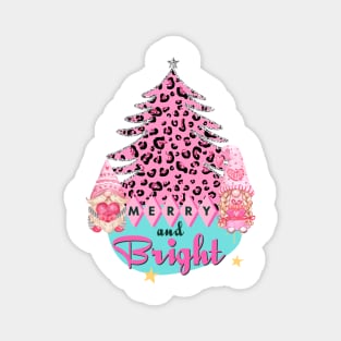 Gnomes Merry and Bright Midcentury Modern Christmas Tree Magnet