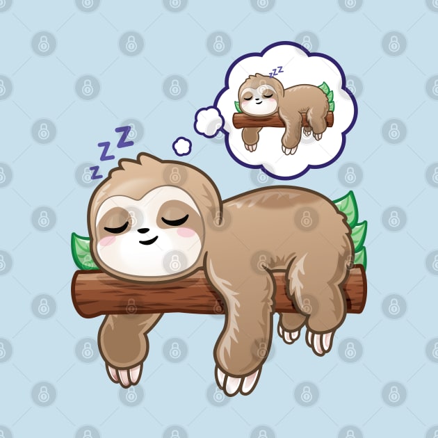 Funny Sloth Sleeping and Dreaming of Sleeping by PnJ