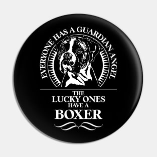 Proud Boxer Dog Guardian Angel dog mom Pin