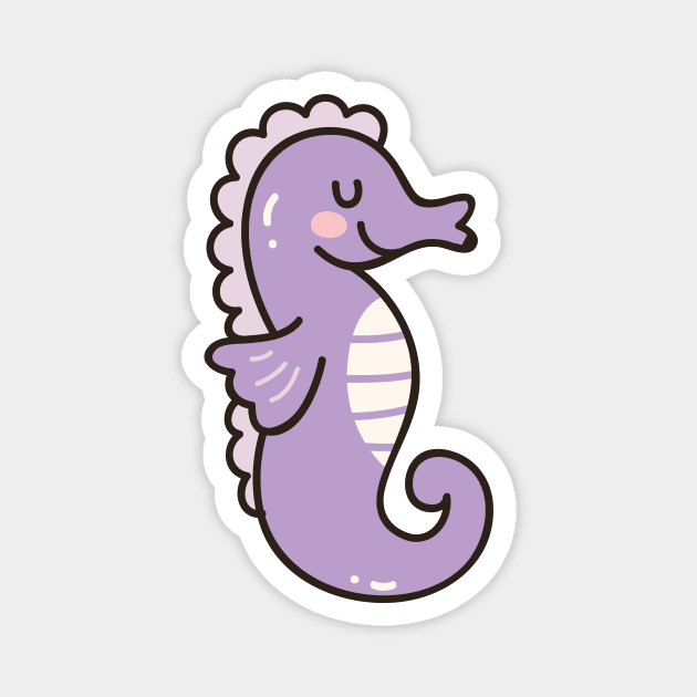 Cute Seahorse Doodle Magnet by SLAG_Creative