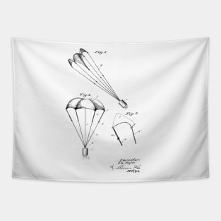 Parachute Vintage Patent Hand Drawing Tapestry