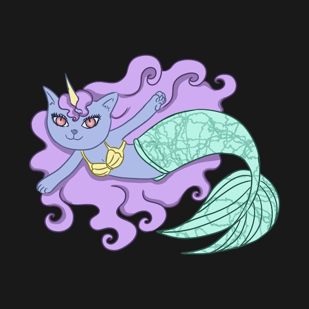 Unicorn cat mermaid by CintiaSand