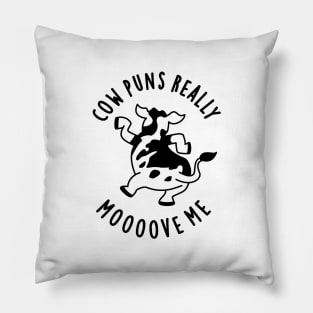 Cow Puns Really Mooove Me Cute Animal Pun Pillow