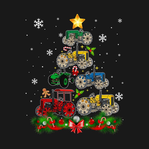 Tractor Christmas Tree Farming funny Xmas Holiday Gift by Dunnhlpp