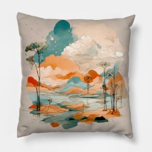 Boho Landscape Bright Pillow