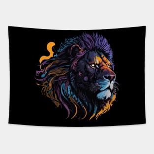 Watercolor Sunset Lion Tapestry