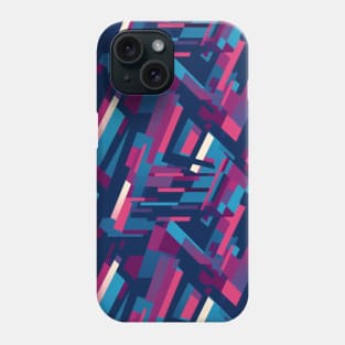 Cubist Harmony: Modern Geometric Dance in Pink, Blue, and Violet Phone Case