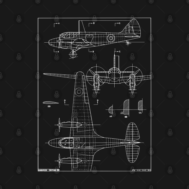 Airspeed AS.10 Oxford IV British WW2 Trainer Plane Blueprint Gift by Battlefields