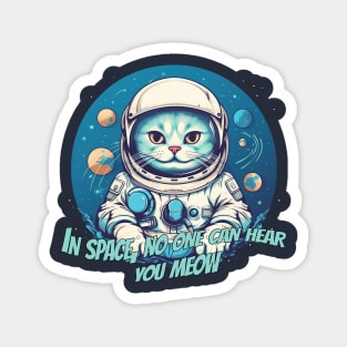 Astronaut Cat in Space Magnet