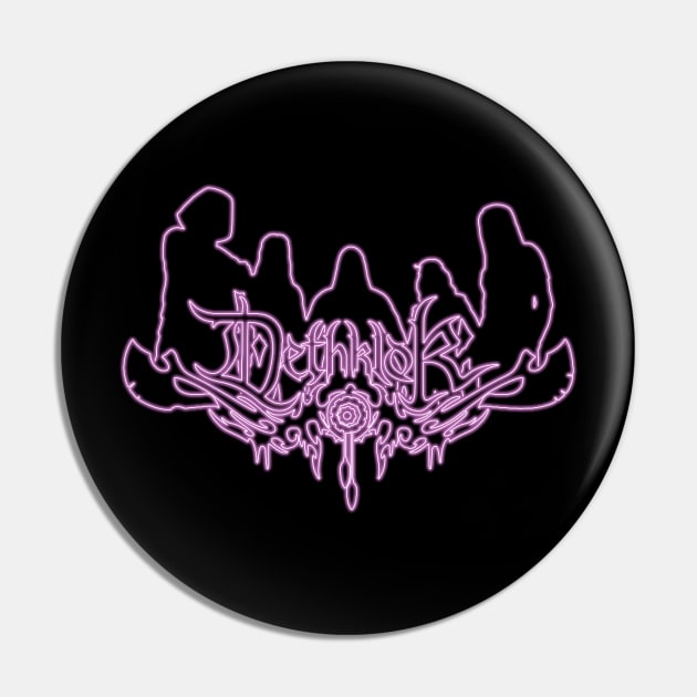 Purple Neon Sign Dethklok Logo Pin by gkillerb