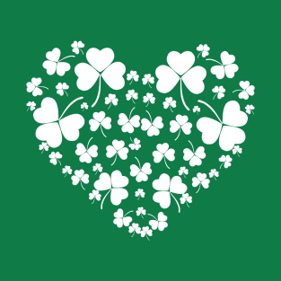 St. Patrick’s Day Big Heart with Shamrocks T-Shirt