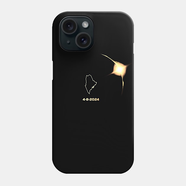 Solar Eclipse 2024 Maine Phone Case by Ideal Action