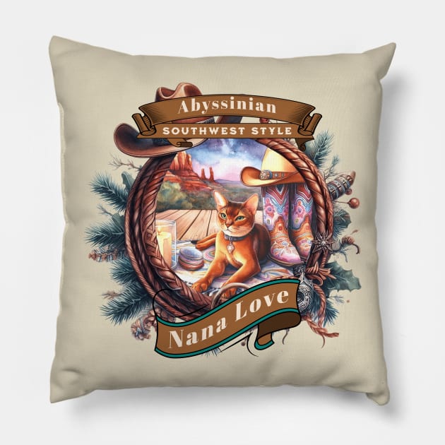 Sedona Cat Southwest Style Nana Love 35A Pillow by catsloveart