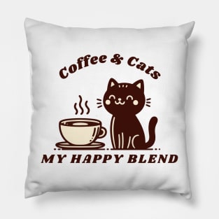 Coffee & Cats My Happy Blend - Color Edition Pillow