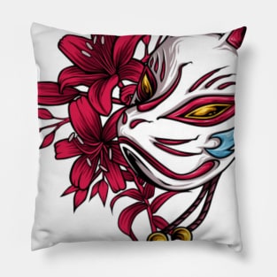 Japanese fox mask Pillow