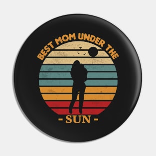 Retro Vintage Sunset Mom Pin