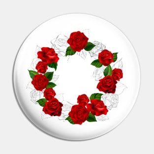 Circle of Red Roses Pin