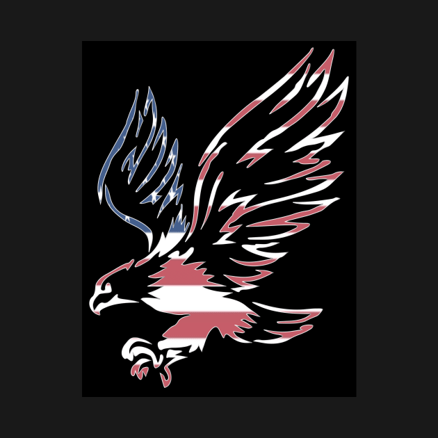 Eagle in Faded American Flag by m2inspiration