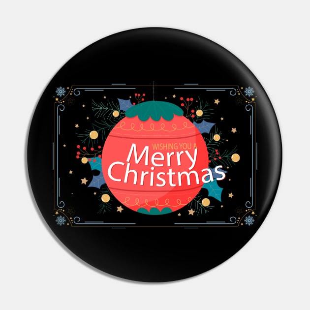 Wishing You A Merry Christmas Pin by Mako Design 