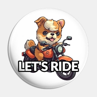 A cute dog and the bike Pin