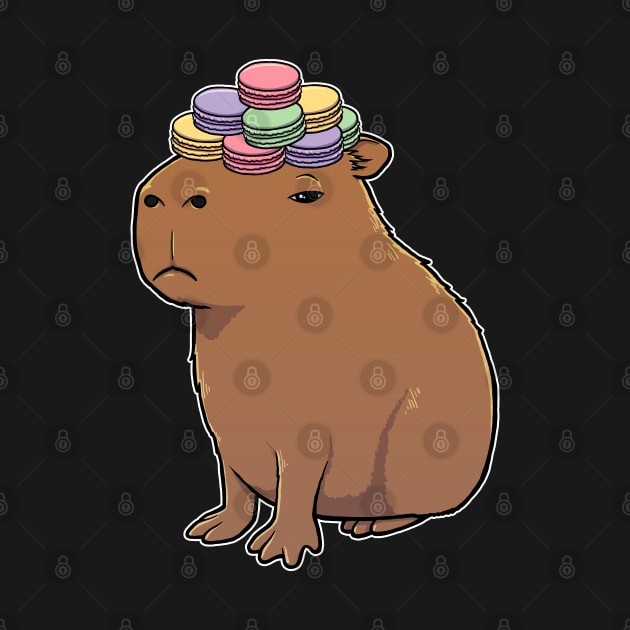 Capybara with Macaroons on its head by capydays