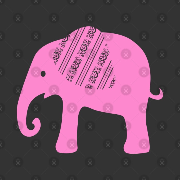 Pink Graphic Elephant Silhouette by NaturalDesign