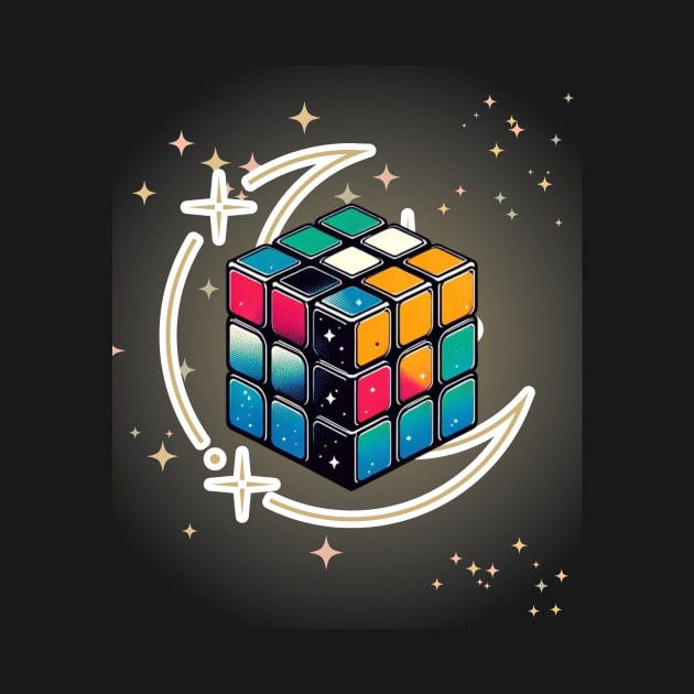 Cosmo-Abstract Rubiks Cube by mieeewoArt