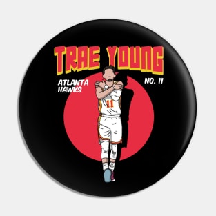 Ice Trae Young Comic Style Art Pin