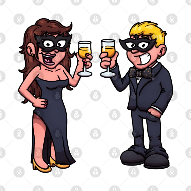 Mysterious Man And Woman Drinking Champagne by TheMaskedTooner