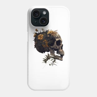 Sugar skull, skull with flowers. Phone Case