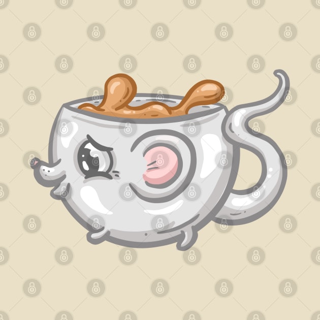 Little Cute Mouse Coffee Cup Cartoon Illustration by Squeeb Creative