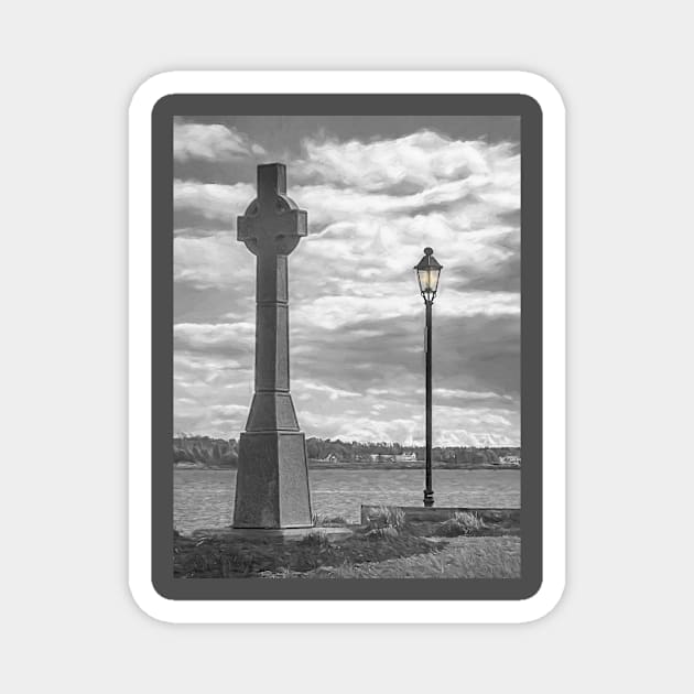 Irish Settlers Celtic Cross Charlottetown Canada Magnet by Debra Martz