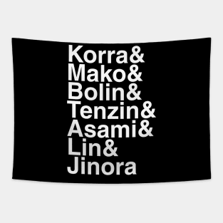 Legend Of Korra Helvetica List Tapestry