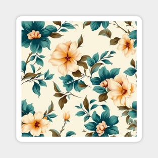 8. Vintage Retro Floral Pattern Artdeco Abstract Delicate Elegance Aesthetic Flowers Spring Magnet