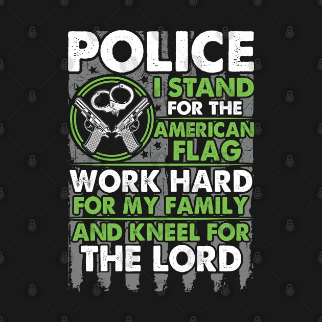 Police I Stand For The American Flag Proud Police T Shirts For Police Gift For Police Family by Murder By Text