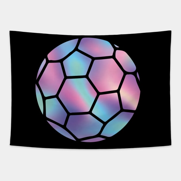 Holographic abstract soccer ball Tapestry by Be Cute 