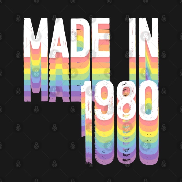 MADE IN 1980 / Birthday Typography Gift Design by DankFutura