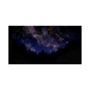 Mountain night Milky Way Galaxy T-Shirt