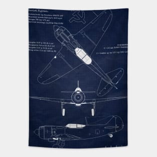 URSS Lavochkin La5 Blueprint Tapestry