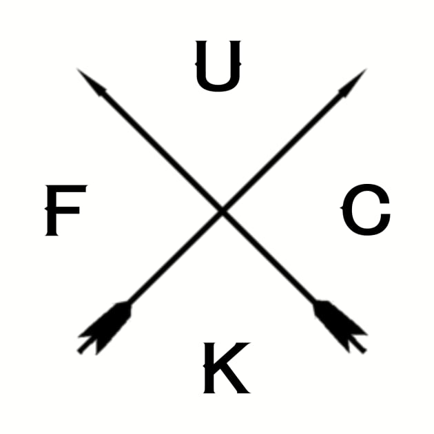 Fuck Crossed Arrow Sign T-Shirt - Black by ballhard