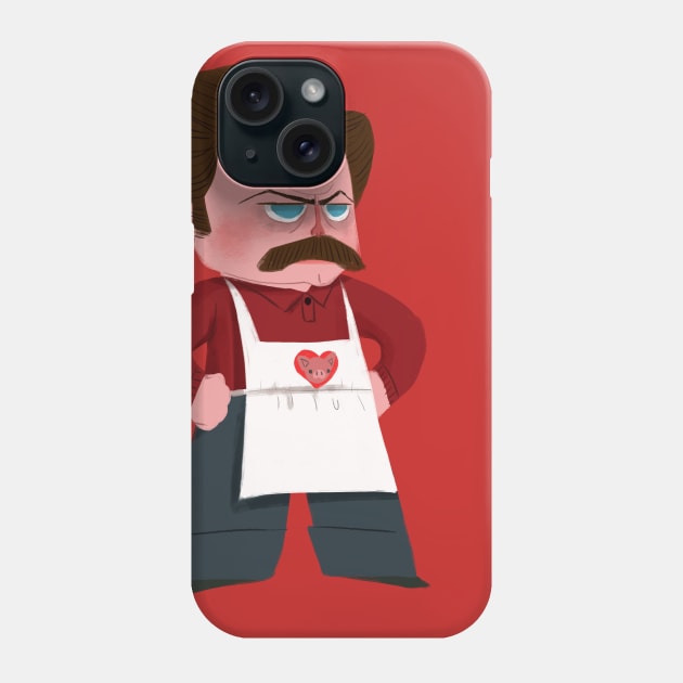 Ron Swanson Phone Case by davidpavon