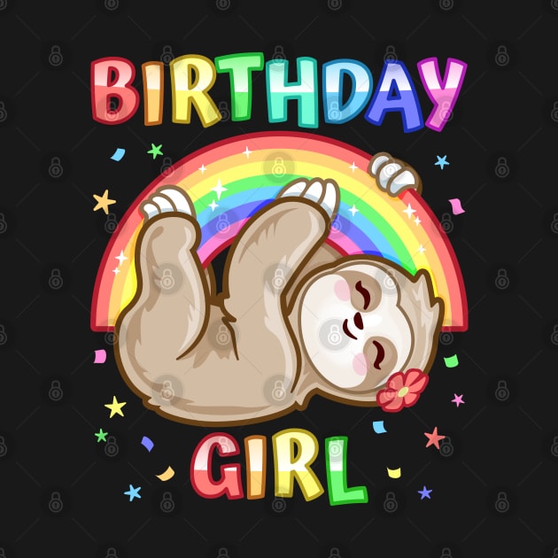 Birthday Girl- Cute Animal Sloth Rainbow theme Party by PnJ